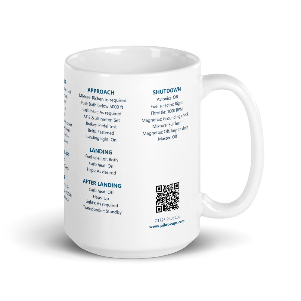 Taza checklist Cessna 172F – blanco – asa a la derecha