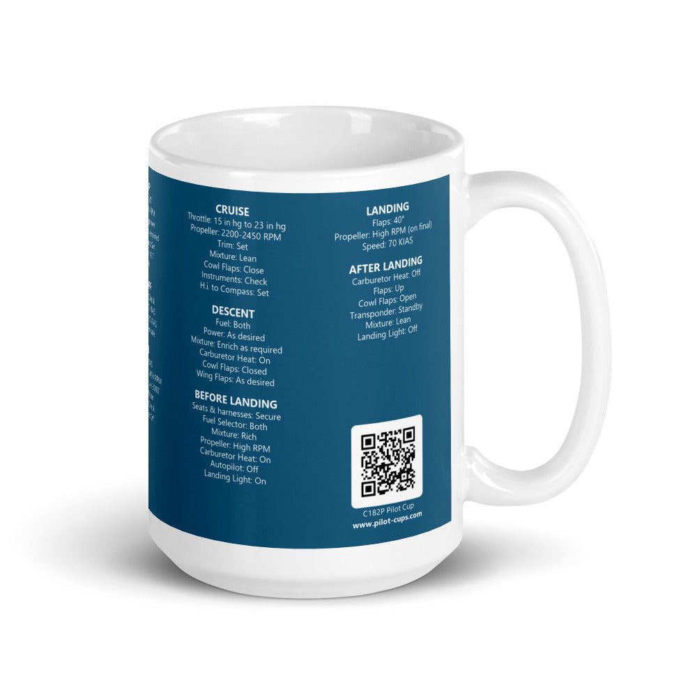 Tazza checklist Cessna 182P – blu navy – manico a destra