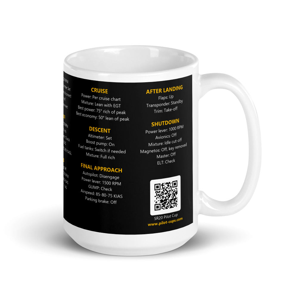Taza checklist Cirrus SR20 – negro – asa a la derecha
