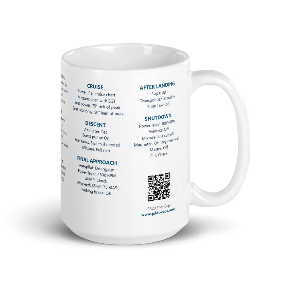 Taza checklist Cirrus SR20 – blanco – asa a la derecha
