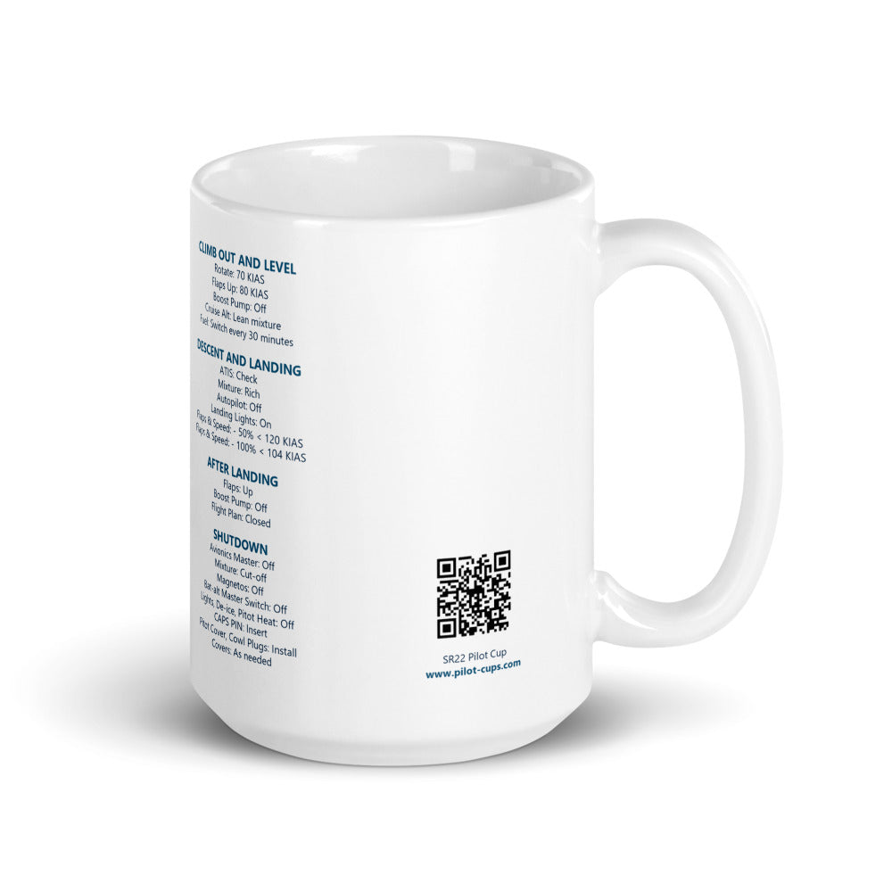 Tazza checklist Cirrus SR22 – bianco – manico a destra