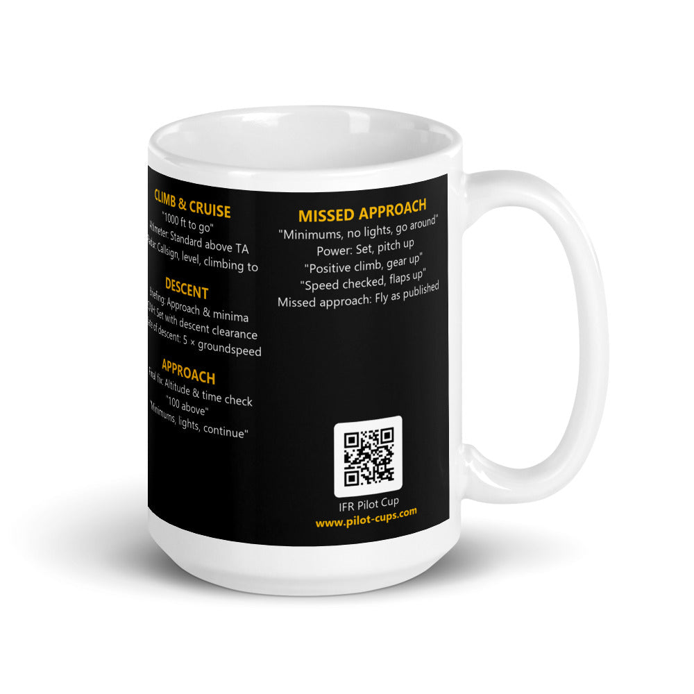 Taza IFR Callouts – negro – asa a la derecha